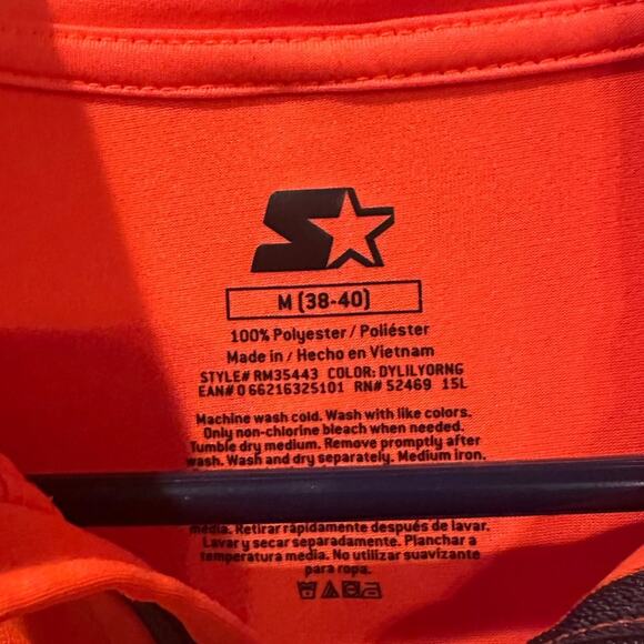 Starter Longsleeve Orange quarter zip sweat wicking shirt sz M - Picture 3 of 4